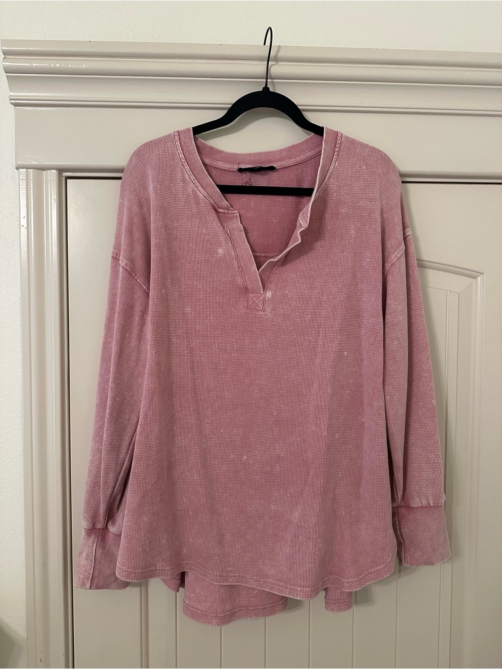 Jane and Delancey Washed Rose Long-Sleeve Top